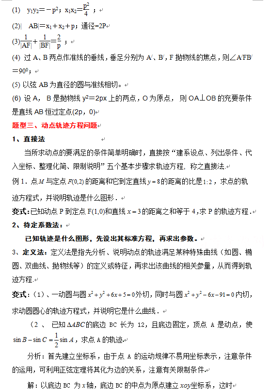 数学高考大题题型归纳 数学必考题型例题 数学高考大题题型归纳 数学必考题型例题
