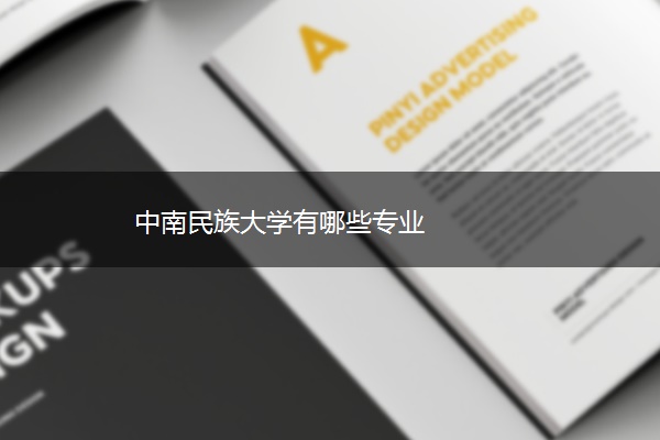 中南民族大学有哪些专业 中南民族大学有哪些专业