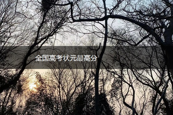 全国高考状元最高分 全国高考状元最高分