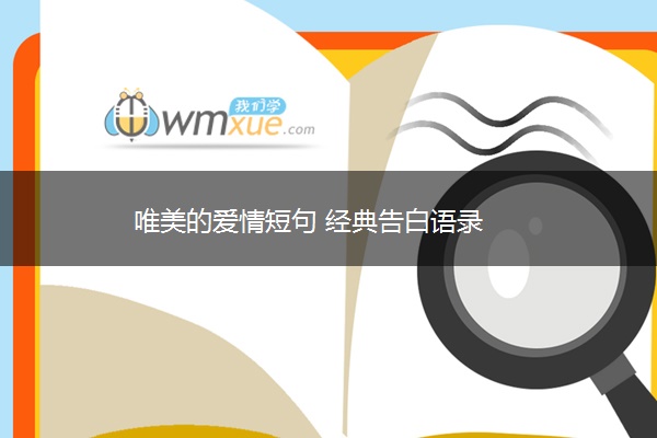 唯美的爱情短句 经典告白语录 唯美的爱情短句 经典告白语录