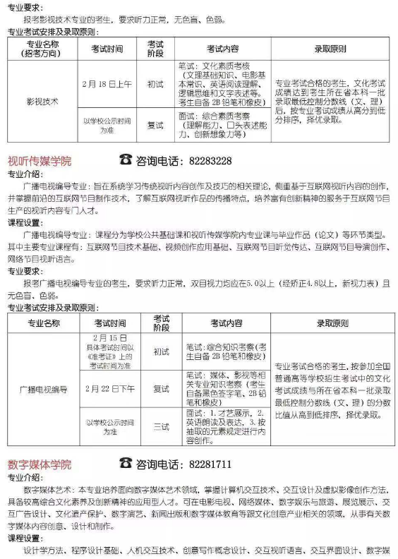2020北京电影学院艺术类招生简章 2020北京电影学院艺术类招生简章