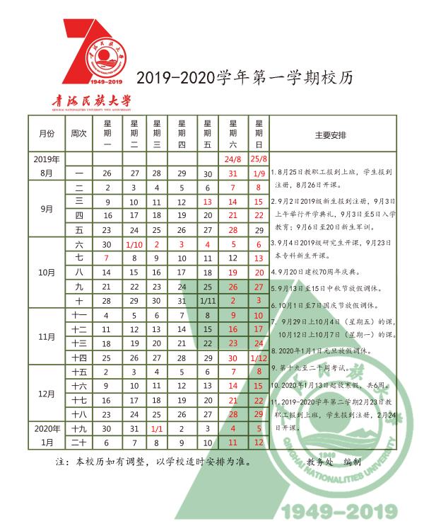 2020青海民族大学寒假开学时间公布 2020青海民族大学寒假开学时间公布