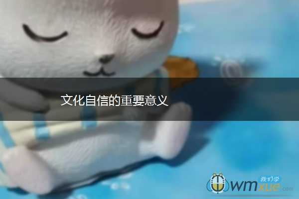 文化自信的重要意义 文化自信的重要意义