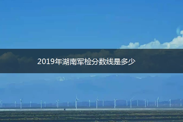 2019年湖南军检分数线是多少 2019年湖南军检分数线是多少