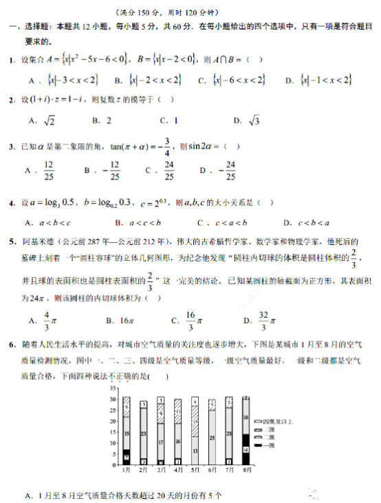 2020四川高考冲刺押题卷理科数学（含答案）