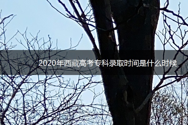 2020年西藏高考专科录取时间是什么时候