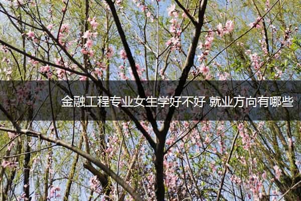 金融工程专业女生学好不好 就业方向有哪些