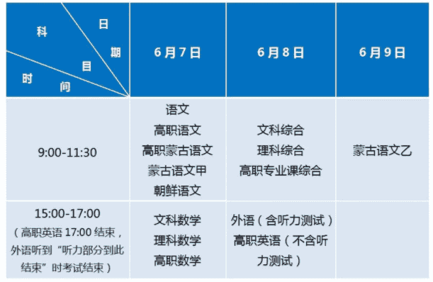 内蒙古2021年普通高考时间 什么时候考试 内蒙古2021年普通高考时间 什么时候考试